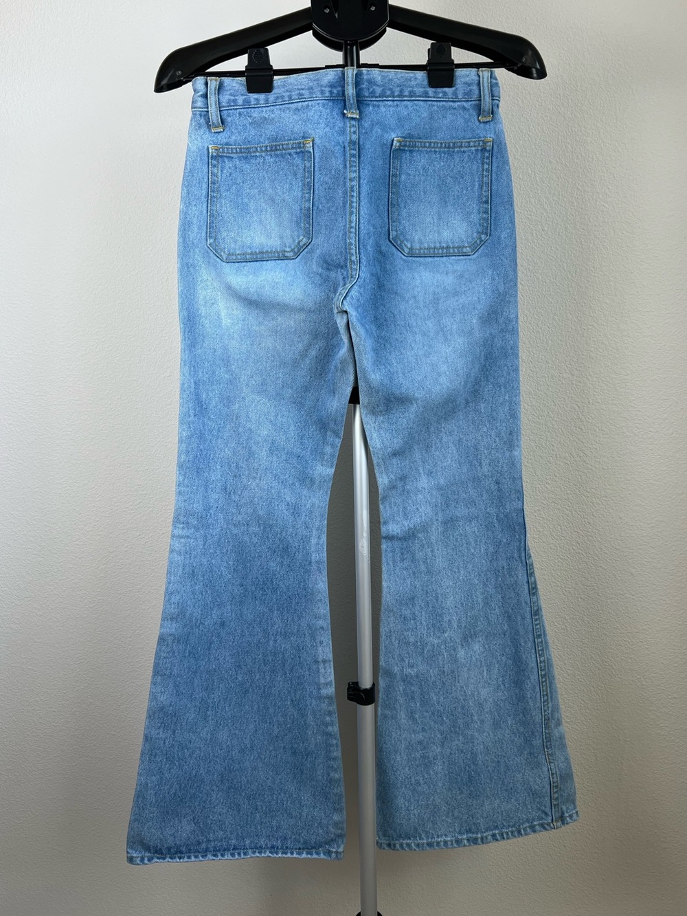 J Honey Japanese Denim Flare Jeans M Bell Bottom High Rise Y2K Boho Hippie 70s - Picture 4 of 7